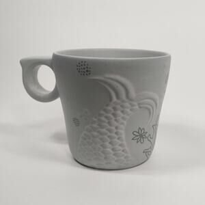 Starbucks Siren Tail Mug Matte Gray Mermaid Ceramic Embossed Cup 2016 12oz